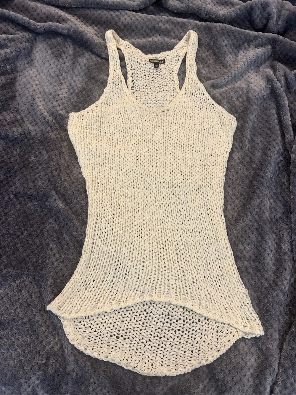 Perfect Condition Insanely Cute Off White Racerback Express Sweater Tank Top SzS